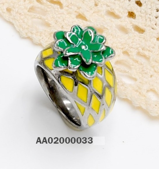 ANILLO ACERO PLATEADO DE PIÑA