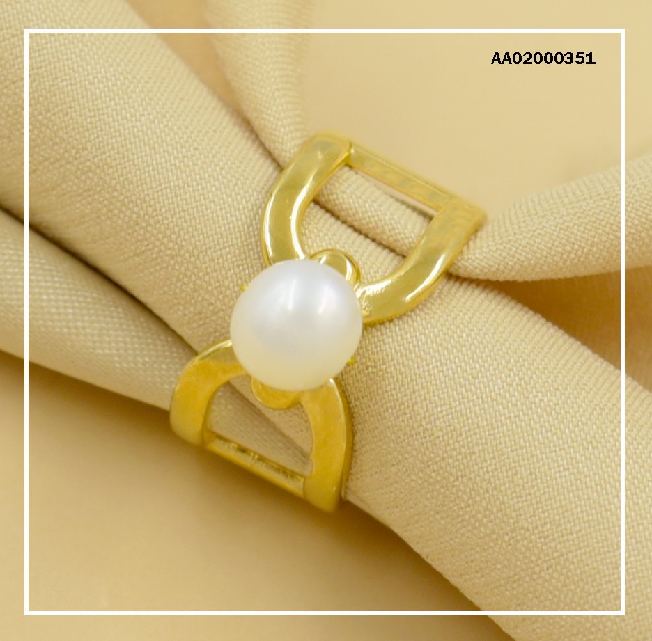 ANILLO AJUSTABLE CROQUI LAZO CON PERLA AL CENTRO