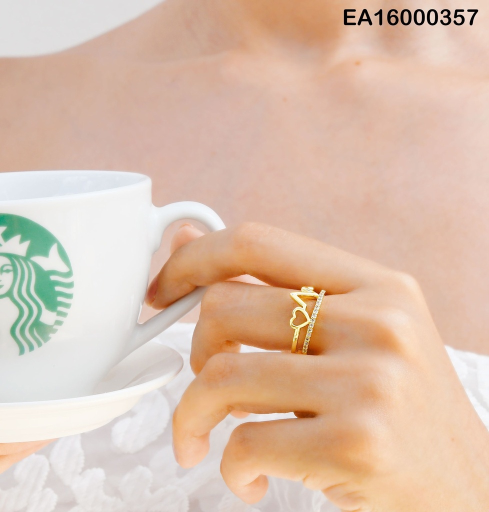 ANILLO AJUSTABLE CROQUI/PULSO DE CORAZÓN S/LÍNEA Z.