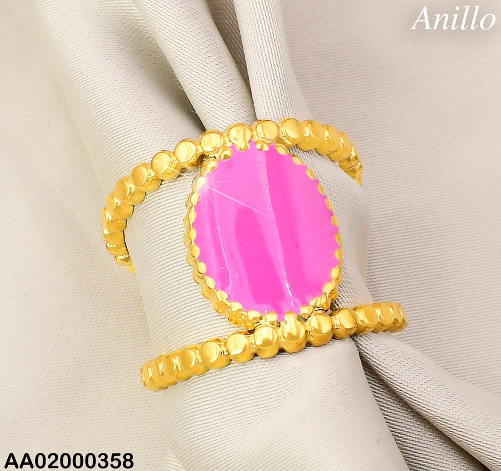 ANILLO AJUSTABLE DE CORDON PIEDRA PURPURA OVALADA