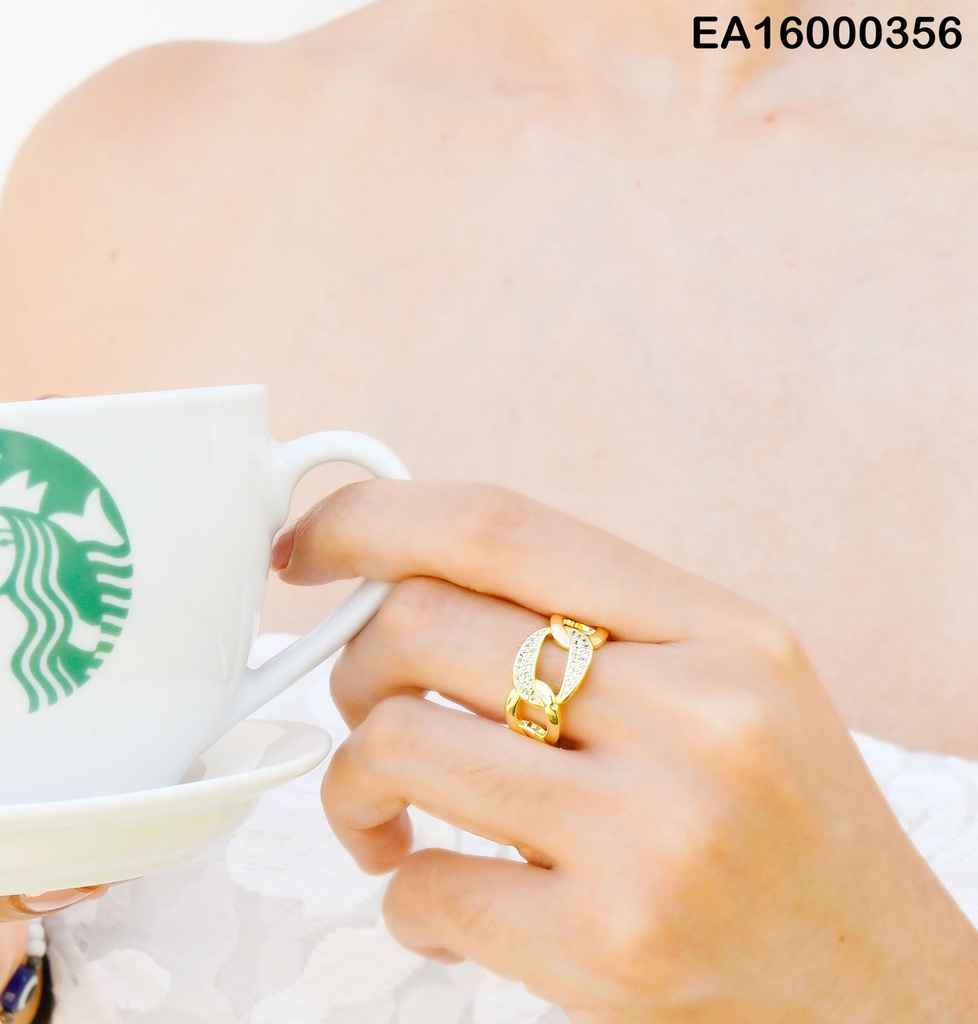 ANILLO AJUSTABLE ESLABONES GRANDES LISOS,CENTRO C/ZIRC