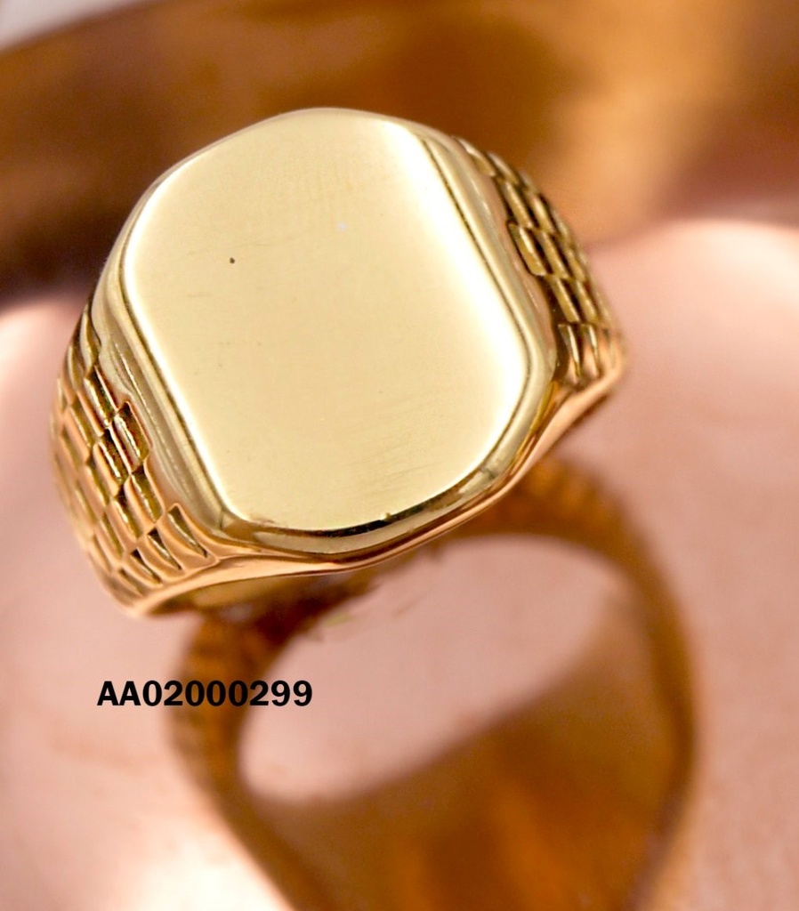 ANILLO ANCHO C/GRABADOS DE MESA LISA