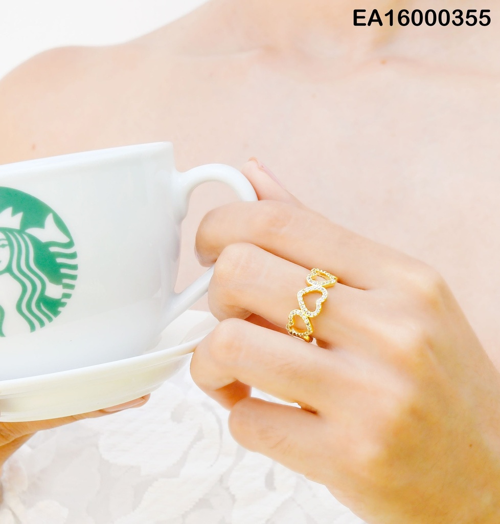 ANILLO CROQUIS CORAZONES ZIRC/LISOS