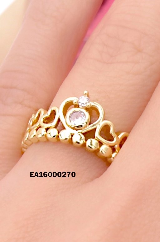 ANILLO DE CORONA CORAZÓN AL CENTRO