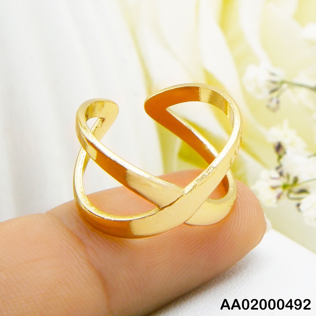 ANILLO DOBLE AJUSTABLE ACERO C/FORMA DE "X"