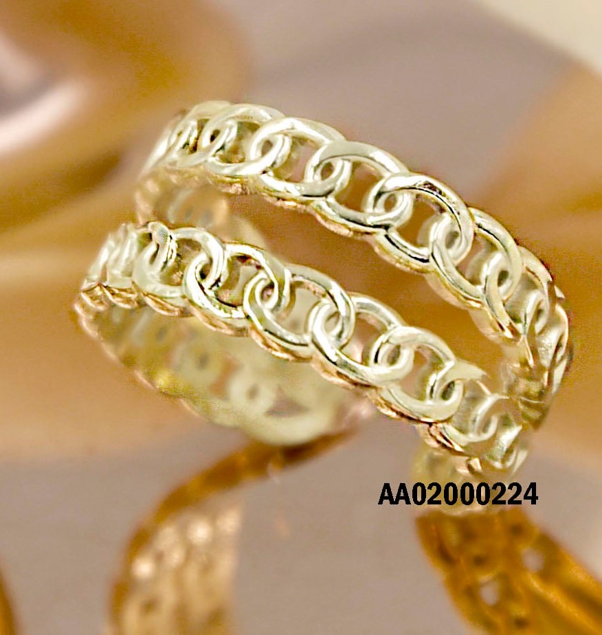 ANILLO DOBLE ESLABONES CADENA PLANOS