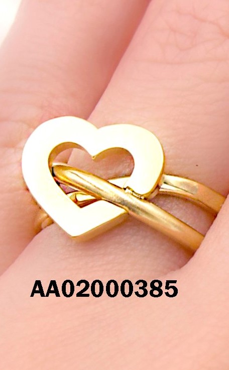 ANILLO DOBLE LÍNEAS CORAZÓN ATRAVESADO POR LÍNEA