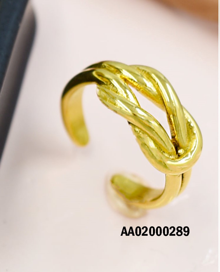 ANILLO DORADO ABIERTO NUDO DOBLE AL CENTRO