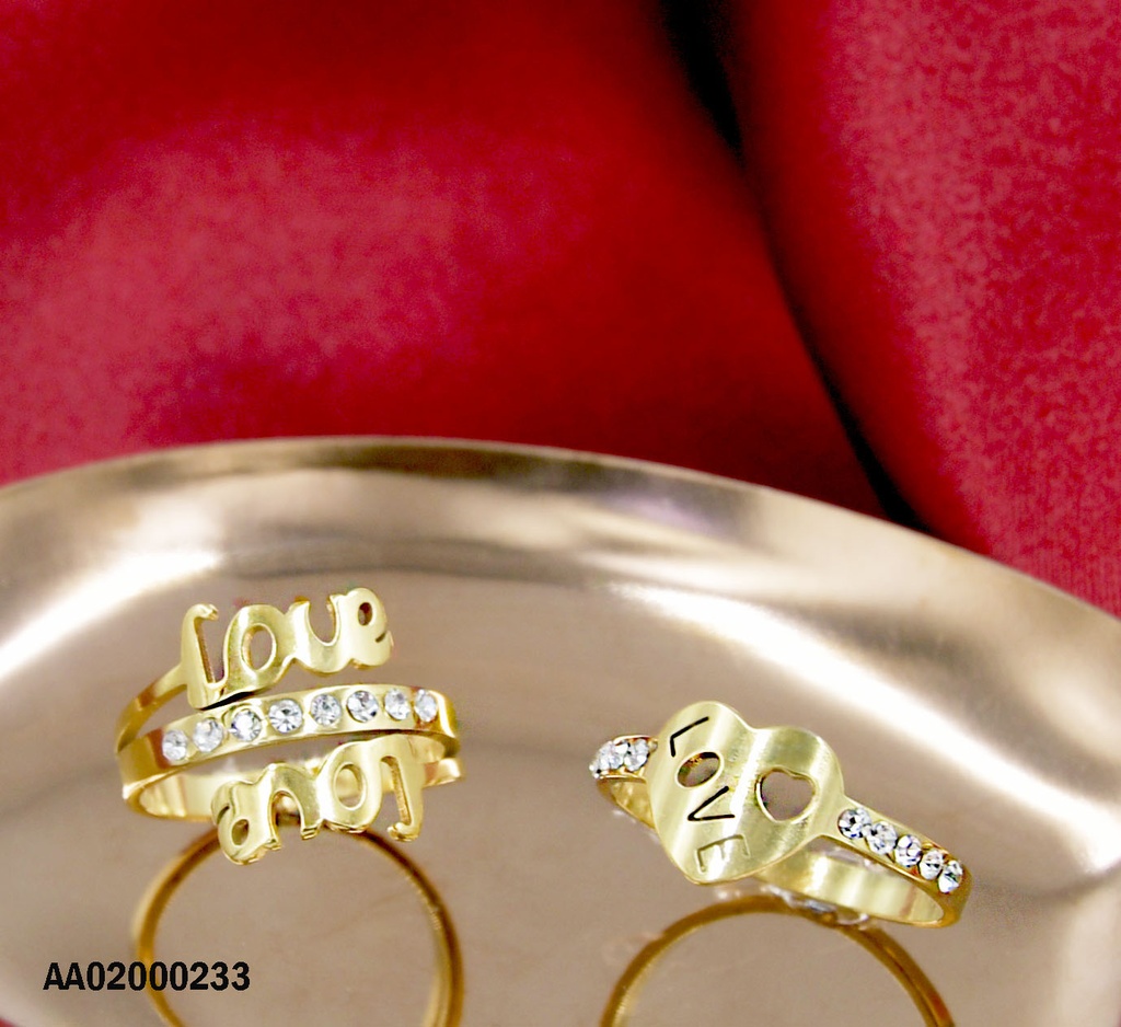 ANILLO DORADO CROQUI 2 VARIOS ZIRCONIAS EN MEDIO