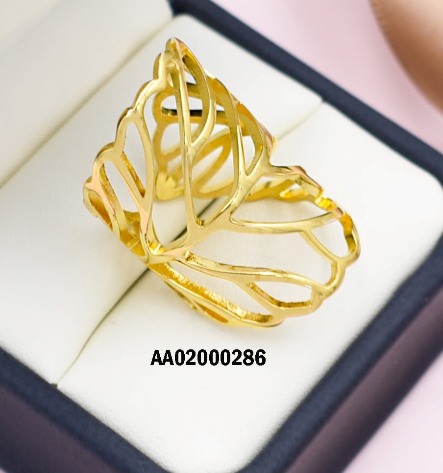 ANILLO DORADO CROQUI HOJA ANCHO