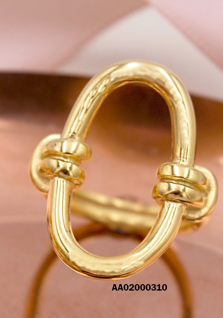 ANILLO DORADO CROQUI ÓVALO AMARRE AL LADO
