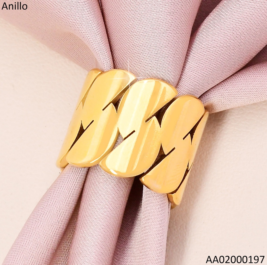 ANILLO DORADO DE MEDIOS CIRCULOS PLANOS