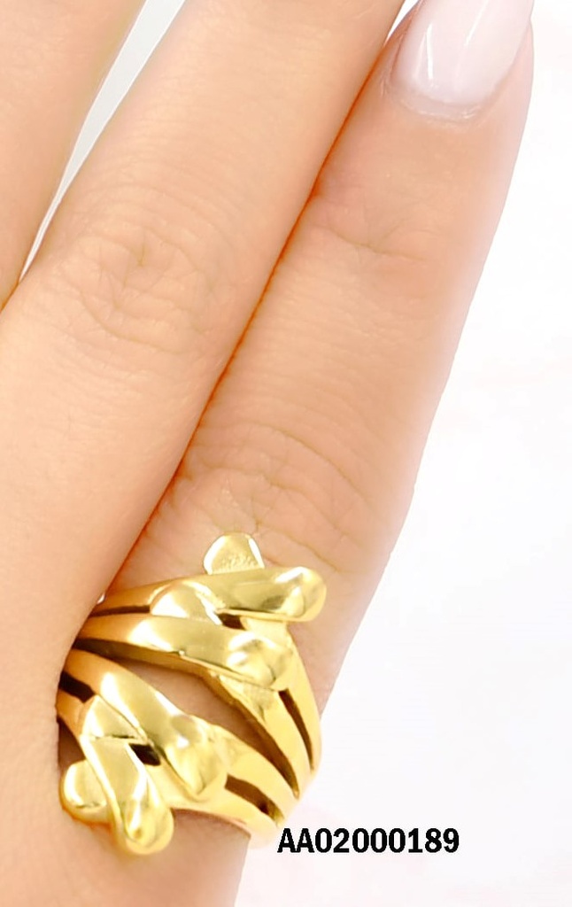 ANILLO DORADO DOS EQUIS ENTRELAZADAS