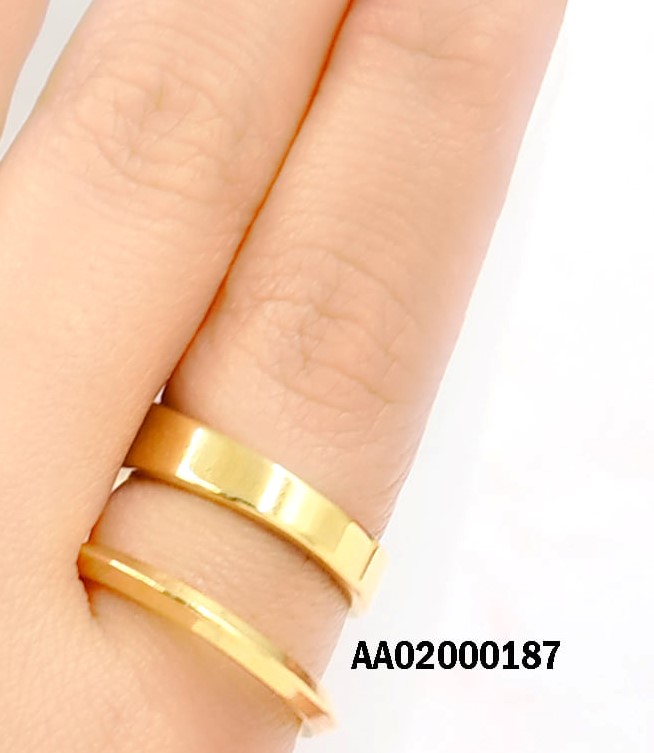 ANILLO DORADO DOS LINEAS PARALELAS