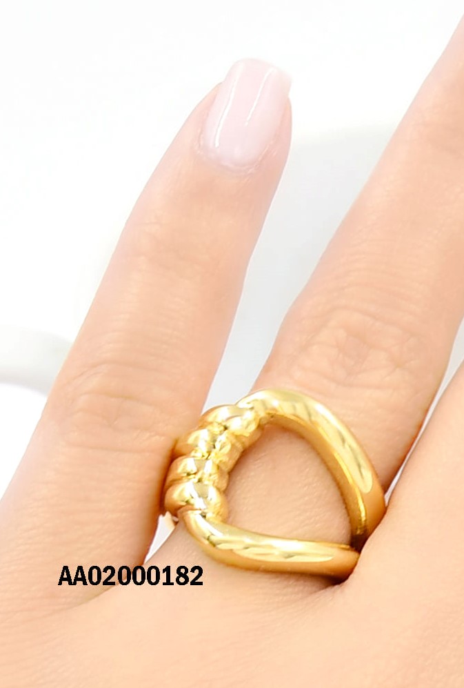 ANILLO DORADO FORMA DE HERRADURA HORIZONTAL