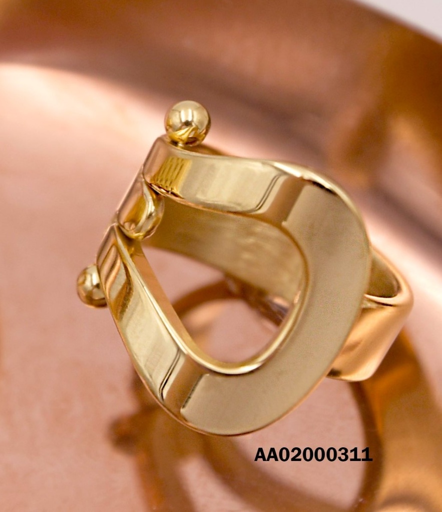 ANILLO DORADO HEBILLA C/PELOTITAS DORADAS