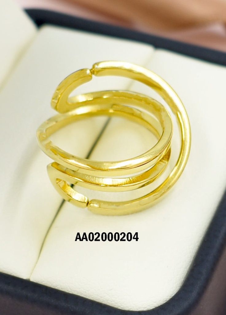 ANILLO DORADO LÍNEAS EN FORMA DE ONDA