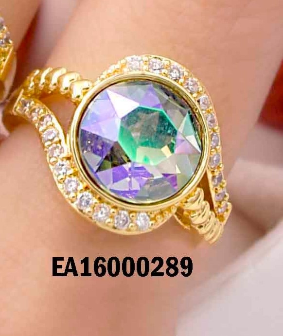 ANILLO DORADO ZIRCONIA ROSADA RD ZIRC SUP/INF