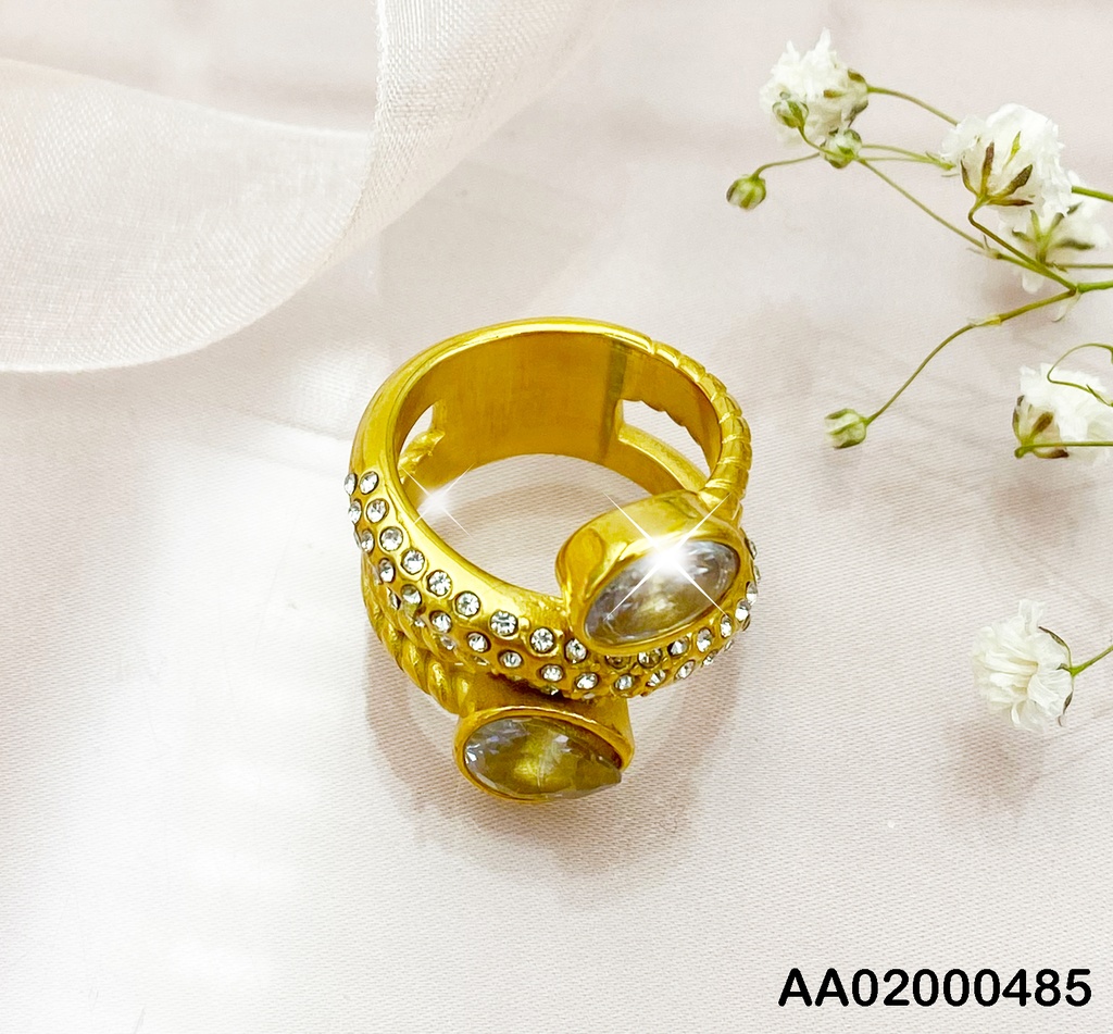 ANILLO ENTRELAZADO CON 2 GOTAS ZIRCONIAS