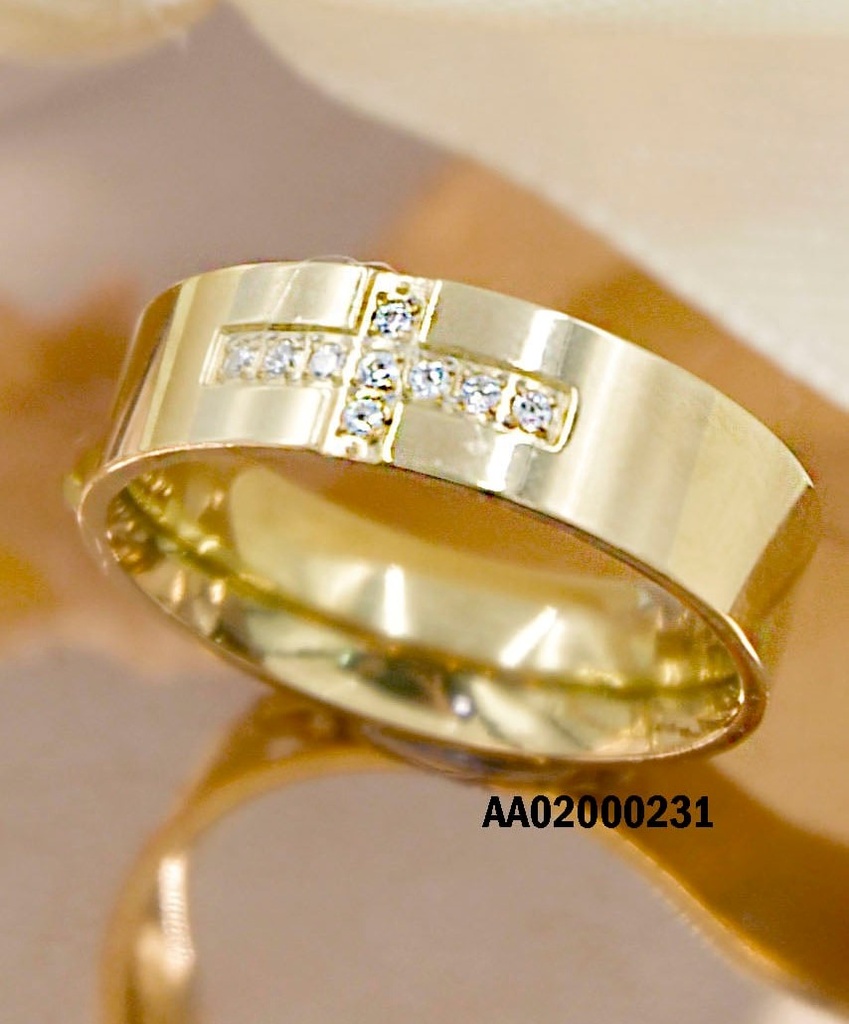 ANILLO GRUESO DE CRUZ  DE ZIRCONIAS