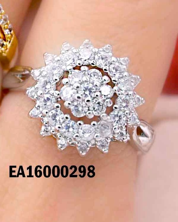 ANILLO PLATEADO REDONDO C/ PICOS DE ZIRCONIA