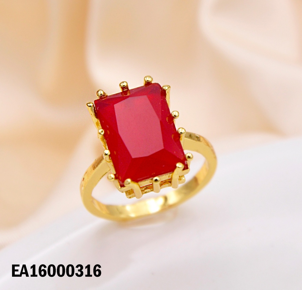 ANILLO RECTÁNGULO VERTICAL ROJO