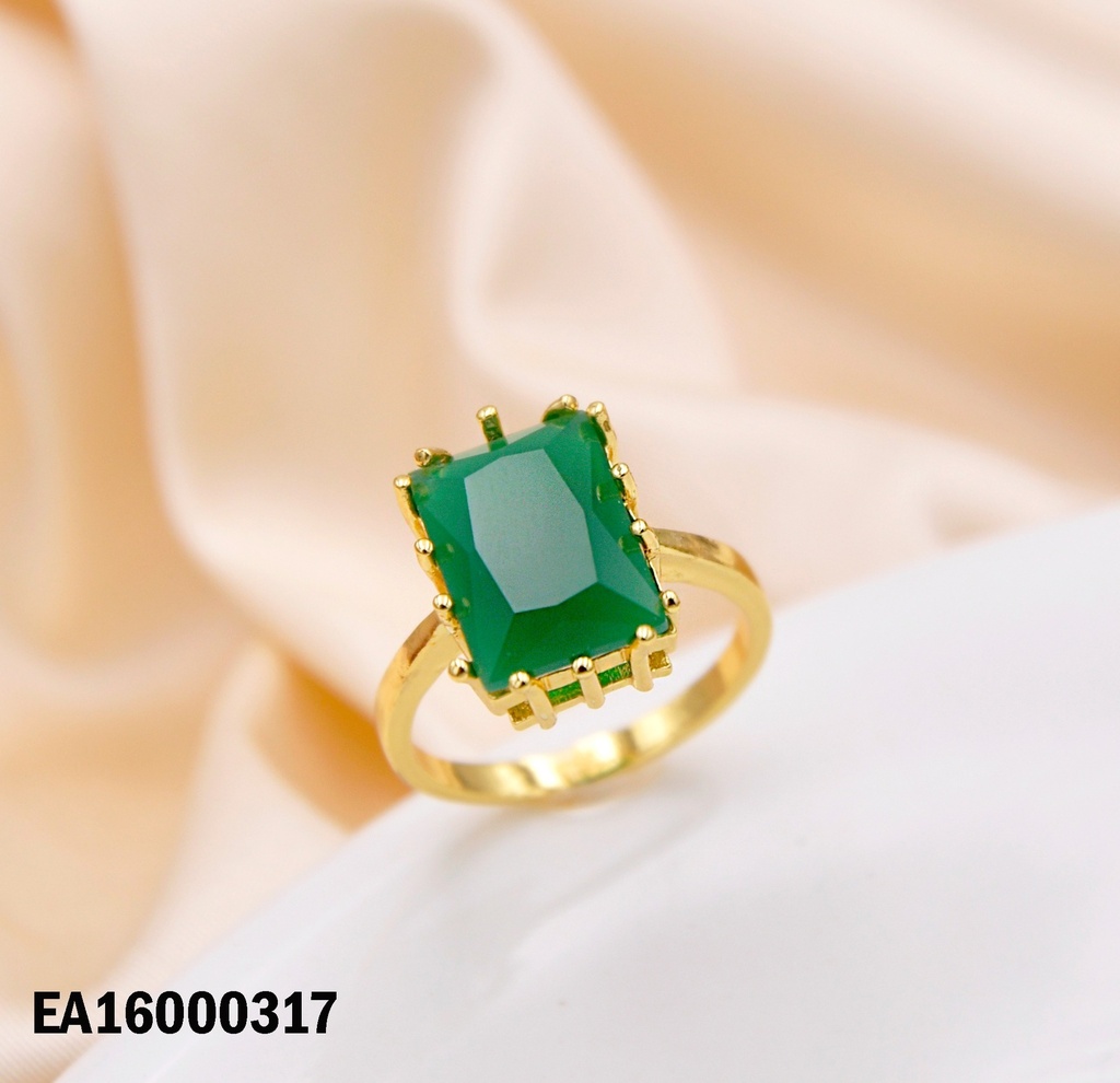 ANILLO RECTÁNGULO VERTICAL VERDE