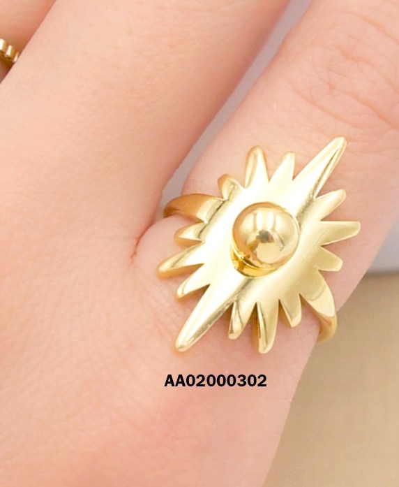 ANILLO SOL C/PELOTITA DORADA AL CENTRO