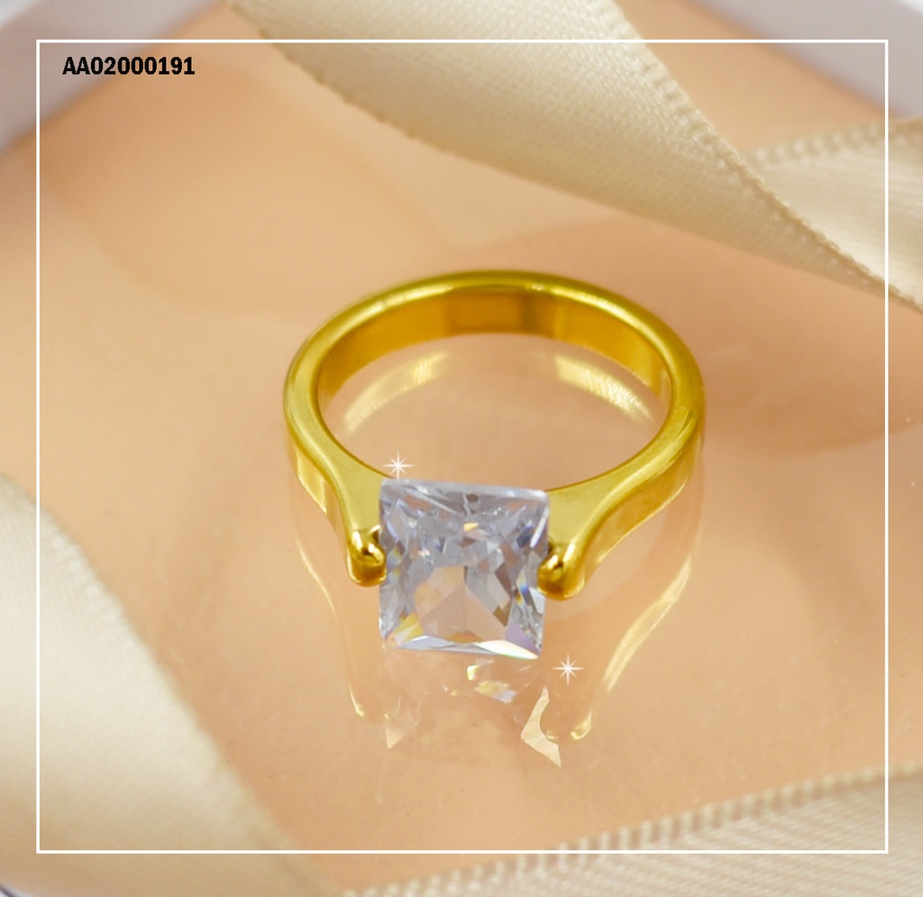 ANILLO SOLITARIO ZIRCONIA RECTÁNGULO VERTICAL