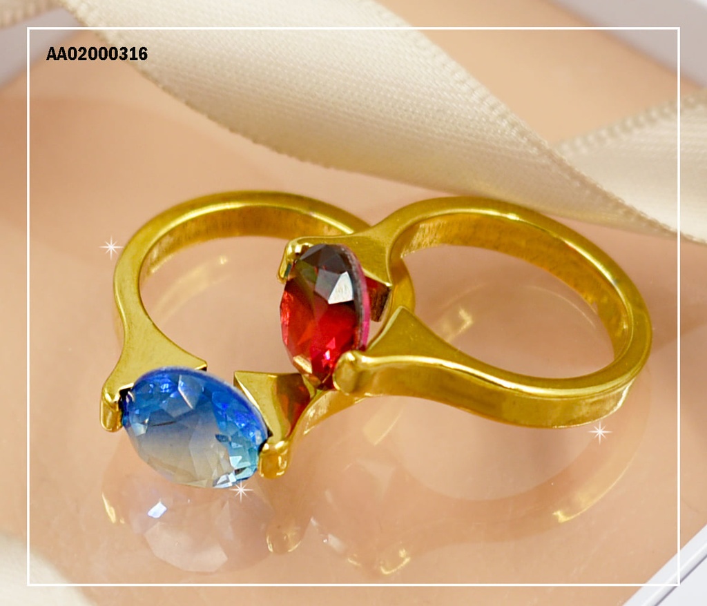 ANILLO SOLITARIO ZIRCONIA REDONDA COL.SURTIDOS