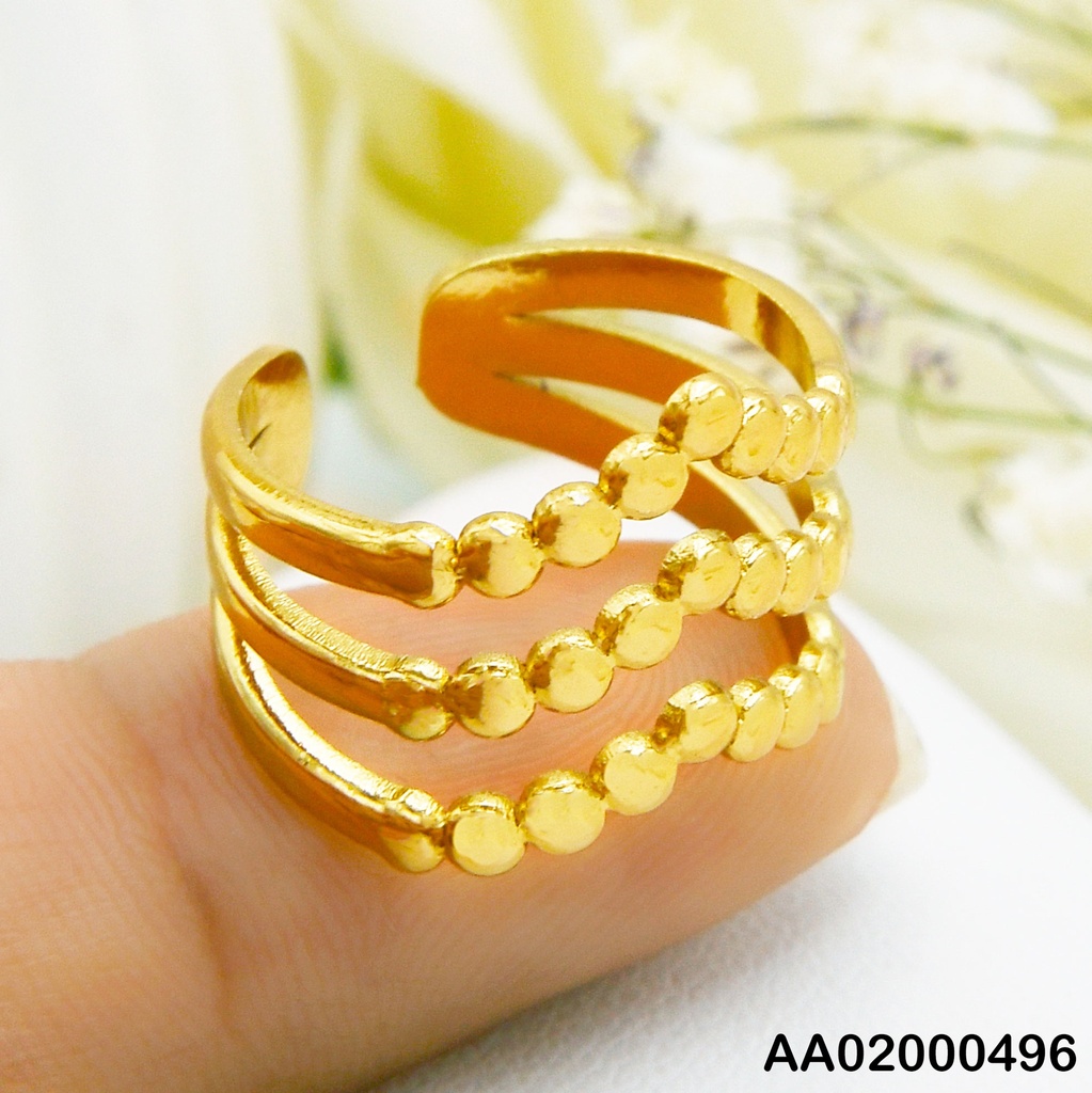 ANILLO TRIPLE AJUSTABLE ACERO FORMA DE CORONA