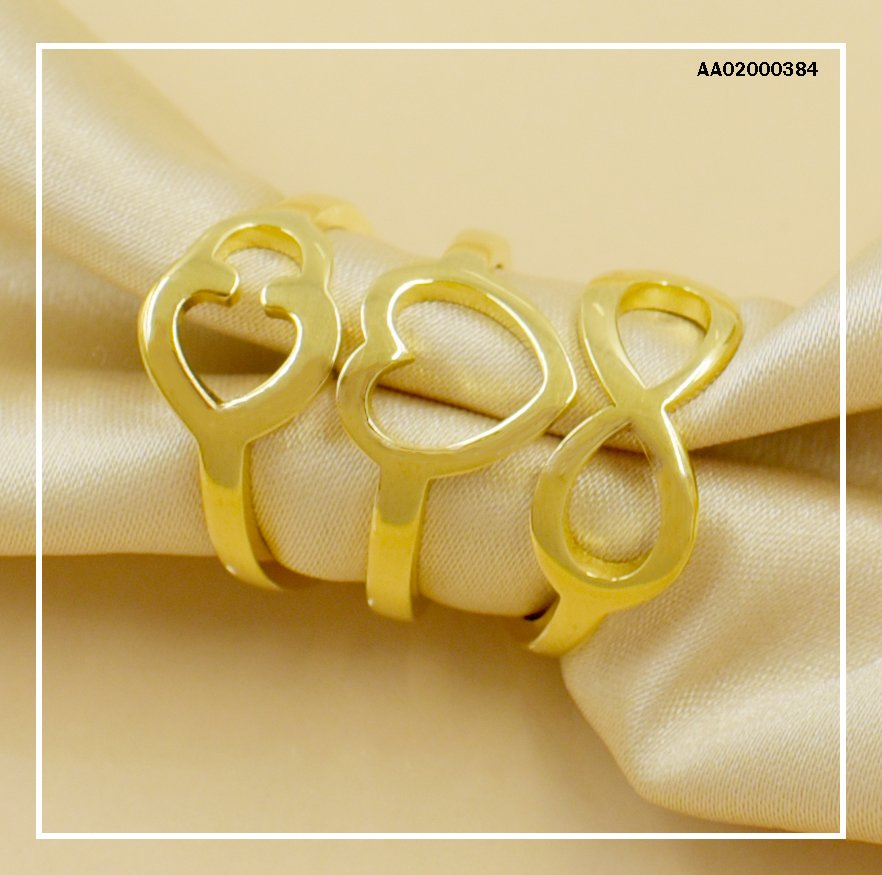 ANILLO TRIPLE CROQUI CANDADO/CORAZÓN/INFINITO