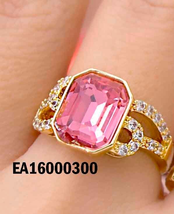 ANILLO ZIRCONIA RECTANGULAR FUCSIA ZIRC LATERALES