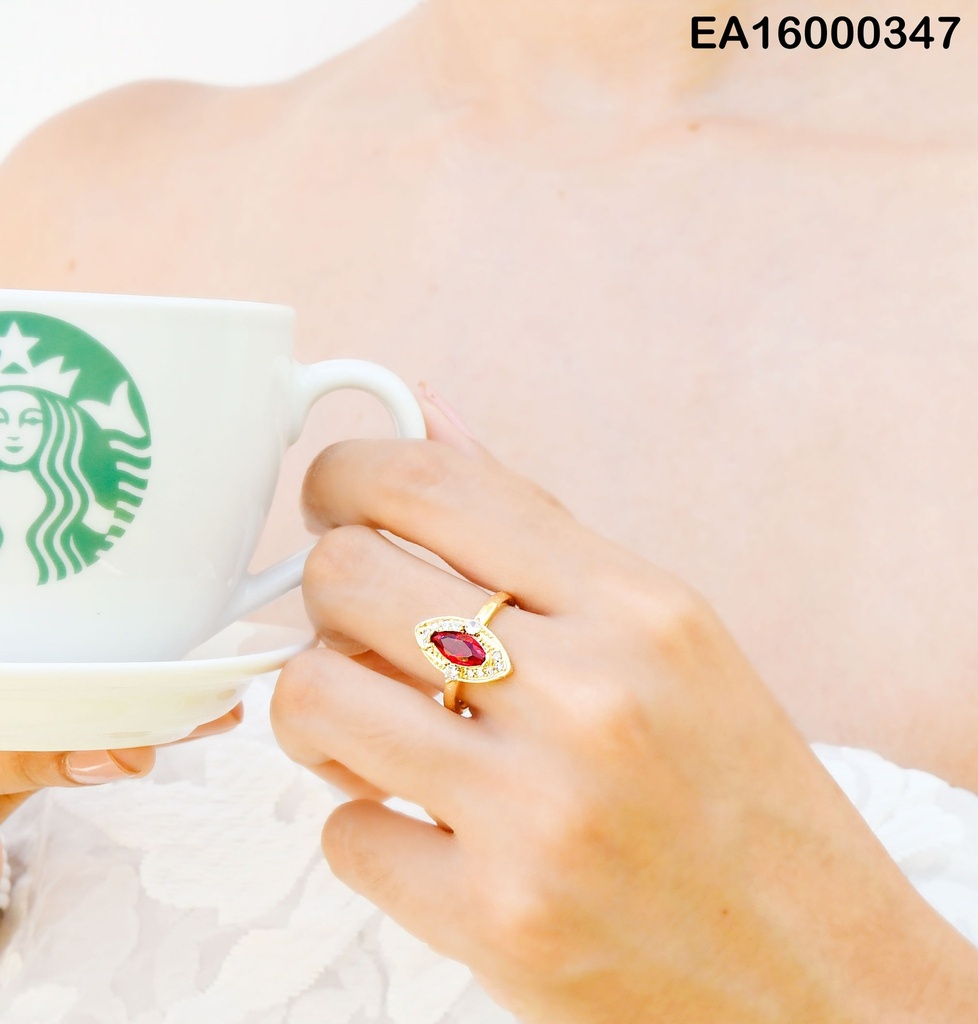 ANILLO ZIRCONIA ÓVALO ALARGADO COL.VARIOS
