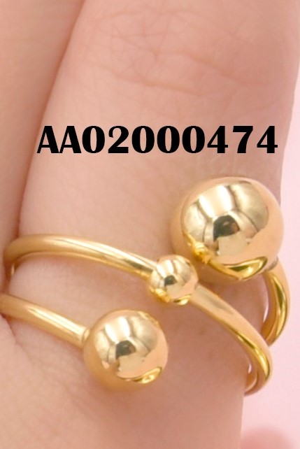 ANILLOS DE PELOTITAS AJUSTABLES DORADOS MOD.2992