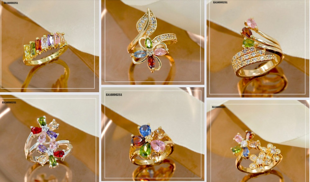 ANILLOS DORADOS ENCHAPADOS,ESTILOS SURTIDOS
