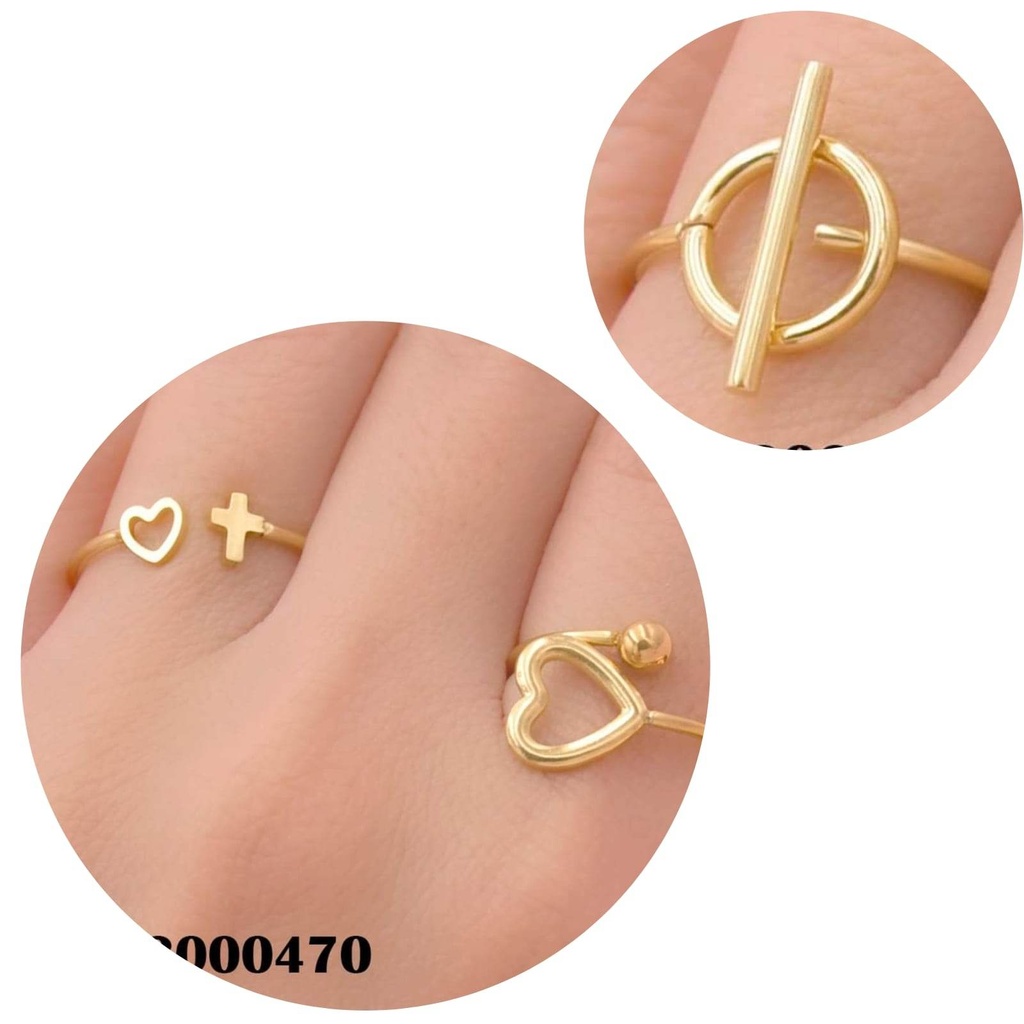 ANILLOS SURTIDOS AJUSTABLES DORADOS MOD.2974