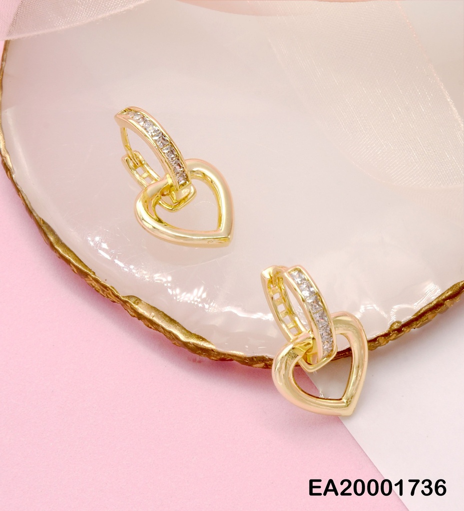 ARETE ARGOLLA ZIRCONIAS CROQUI CORAZÓN COLGANTE
