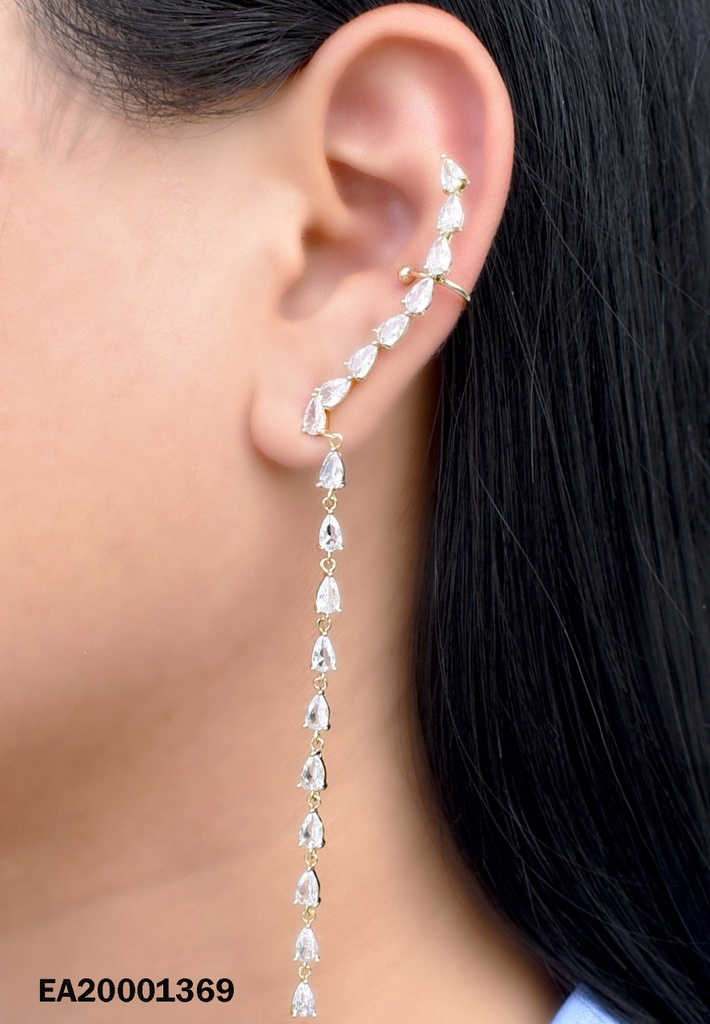 ARETE CAMALEÓN LÍNEA DE GOTAS ZIRC.C/FLOR ZIRC.