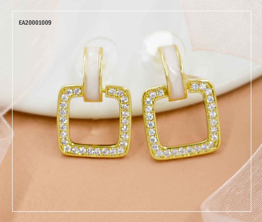 ARETE COLGAR CUADRO BORDES ZIRCONIAS