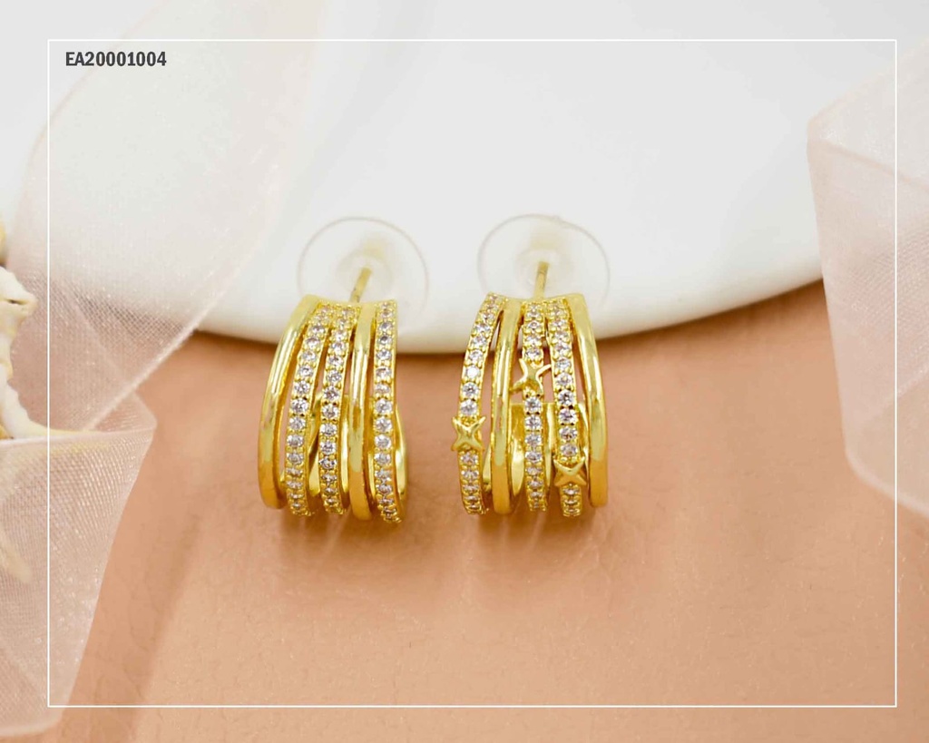 ARETE CURVA LÍNEAS ZIRCONIAS/LISAS ALTERNADA