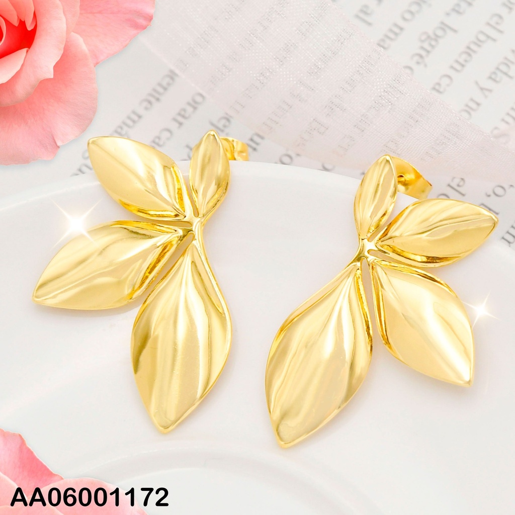 ARETES 4 HOJAS LISOS DORADOS