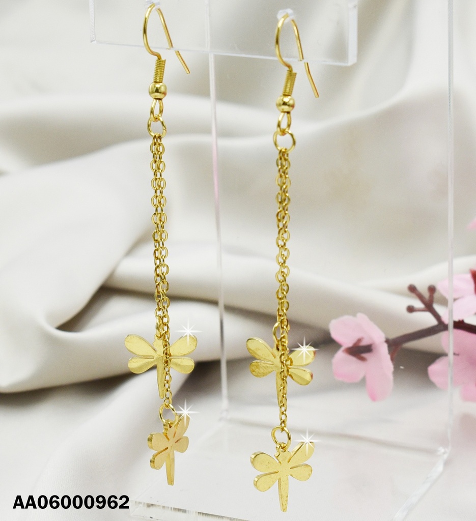ARETES COLGAR DOBLE CADENITAS C/LIBÉLULAS