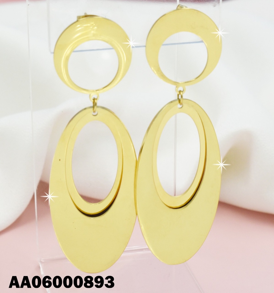 ARETES COLGAR DORADO PLANO CÍRCULO/ÓVALO
