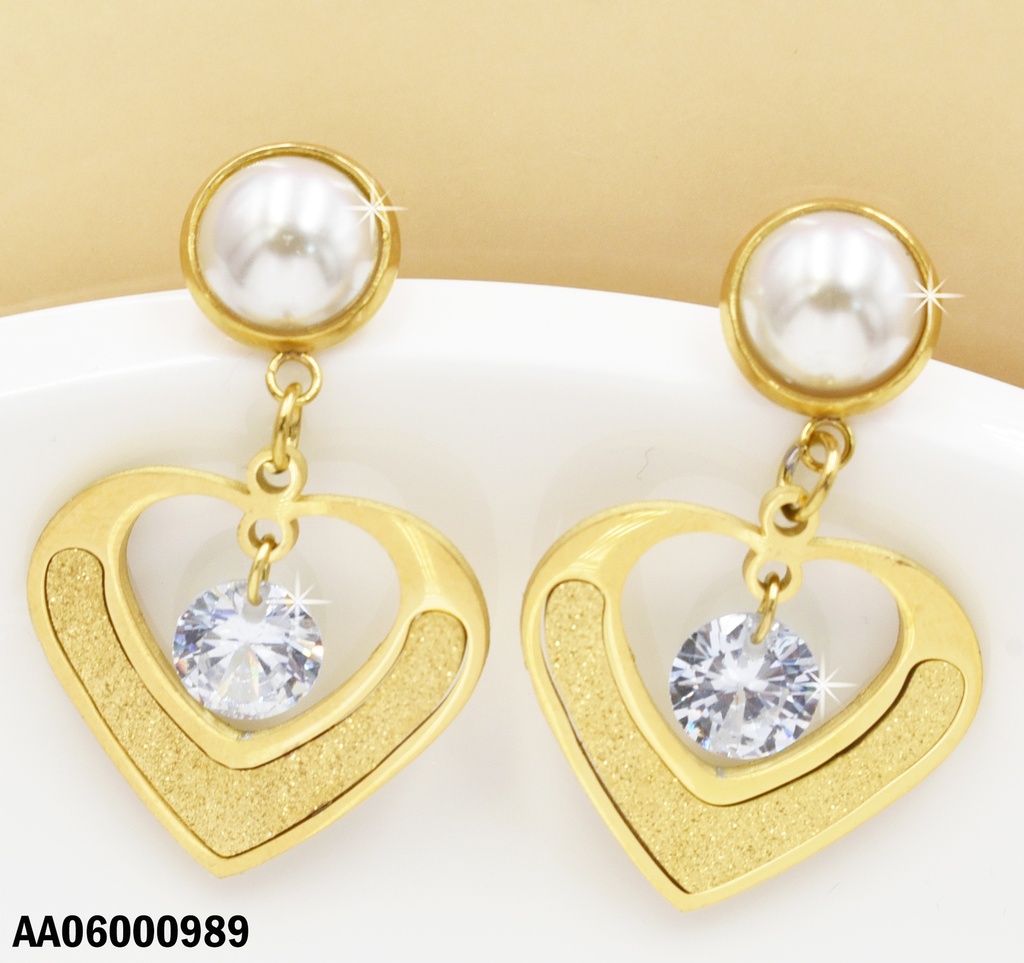 ARETES COLGAR MEDIA PERLAC/CROQUI CORAZÓN ZIRC MEDIO