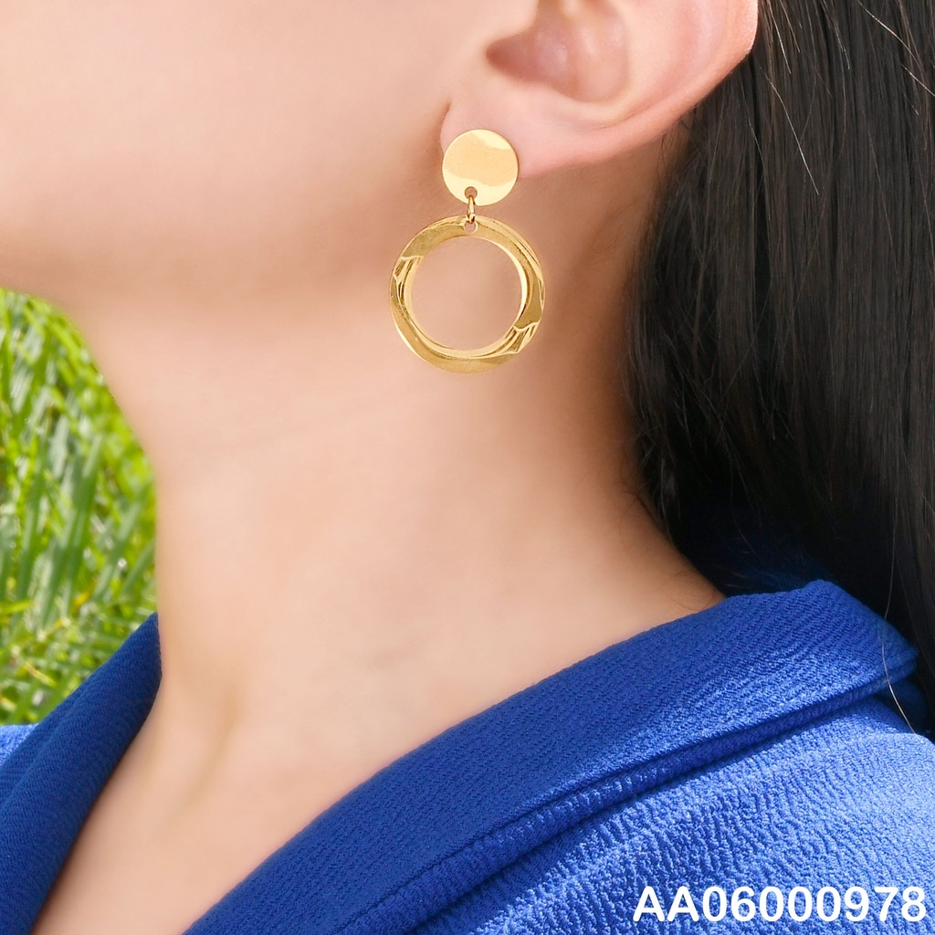 ARETES COLGAR PLACA RD LISA C/CÍRCULO COLGANTE