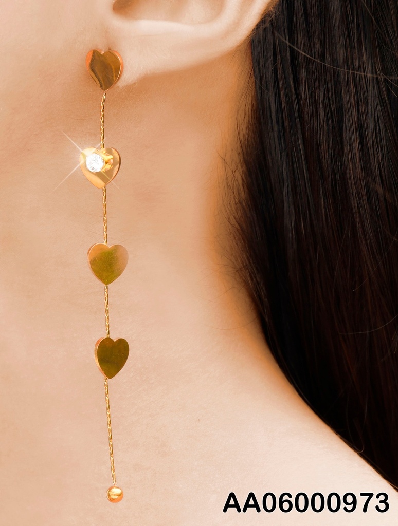 ARETES COLGAR PLACAS CORAZONES C/ZIRC Y PELOTITA