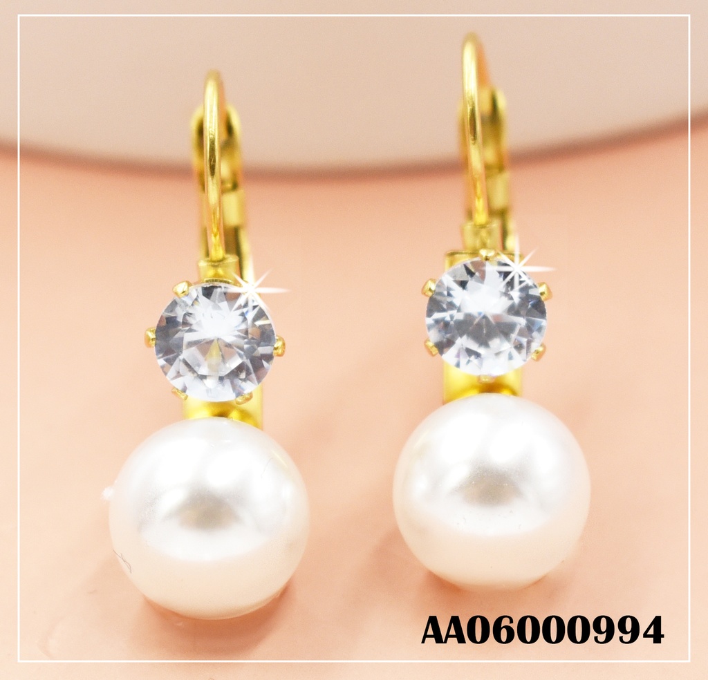 ARETES COLGAR ZIRCONIA PERLA