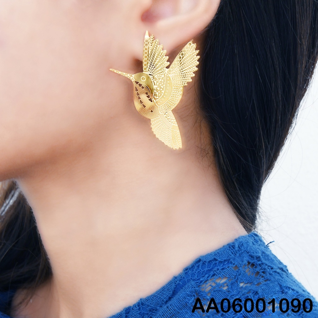 ARETES COLIBRÍ DORADO