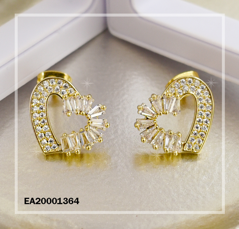 ARETES CROQUI ANCHO CORAZÓN CRISTALES/ZIRCONIAS